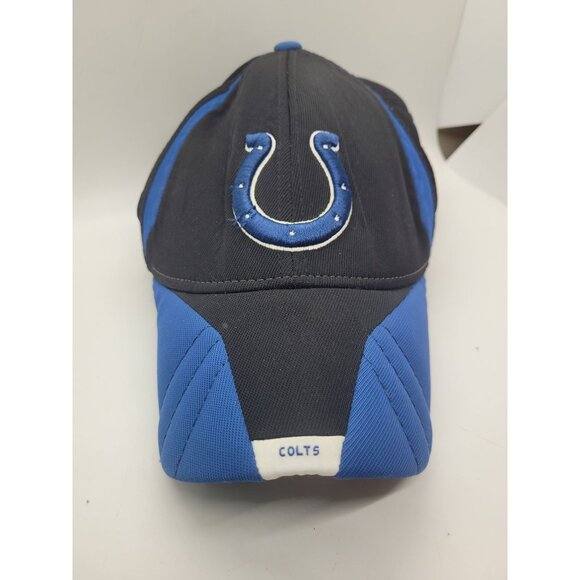 Indianapolis Colts Reebok NFL Equipment Onfield Blue & Black Hat M/L Football - Picture 1 of 5